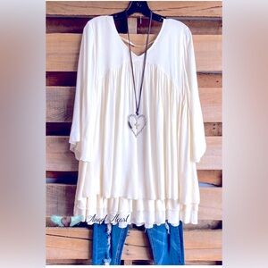 Angel heart boutique western beige tunic 1XL